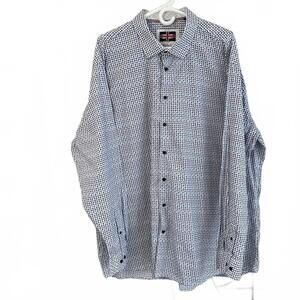 Soul of London Men's Button Down Shirt - Blue Birds Pattern - 2XLT